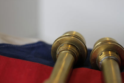 A Pair of Hand Made Brass Trench Art Candlesticks, 225mm in Height