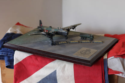 A limited Edition Stirling Mk III Pewter Model by Diverse Images To Celebrate Flight Sergeant A.L. Aaron and His Bravery