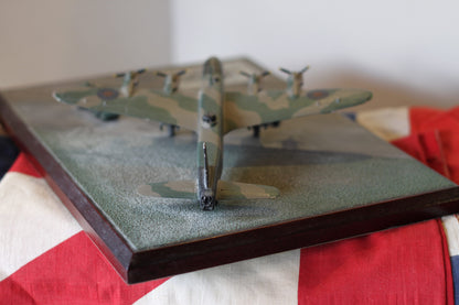 A limited Edition Stirling Mk III Pewter Model by Diverse Images To Celebrate Flight Sergeant A.L. Aaron and His Bravery