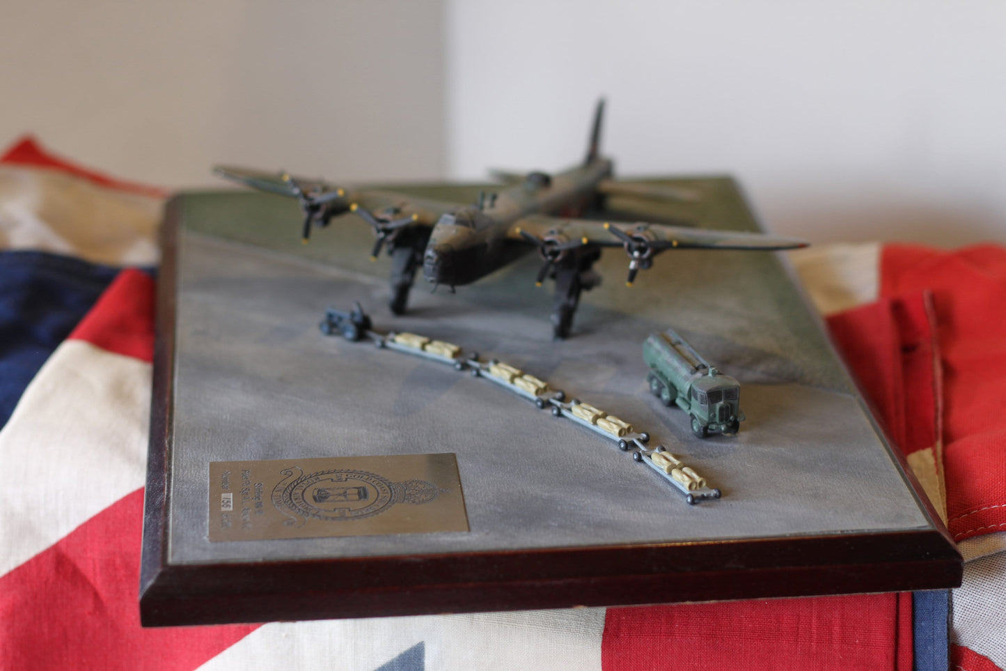 A limited Edition Stirling Mk III Pewter Model by Diverse Images To Celebrate Flight Sergeant A.L. Aaron and His Bravery