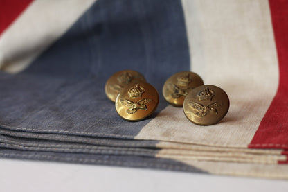 Four WWII RAF Uniform Brass  Buttons 24mm Diameter by J R Gaunt & Son Established in Birmingham in 1884