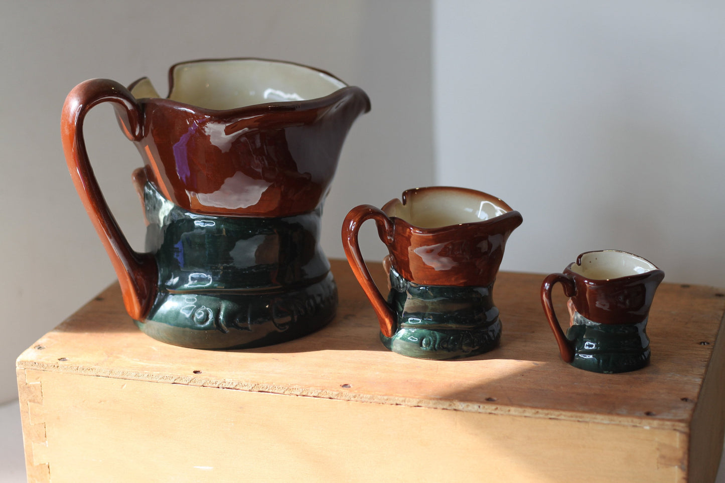 A Complete Graduated Set of Royal Doulton Old Charley Toby Jugs in Very Good Condition