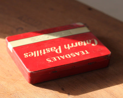 a vintage Teasdale's Catarrh Pastilles tin 9x7cm