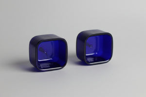 Two Cobalt Blue Glass Liners For Salt Cellars etc 36mm across