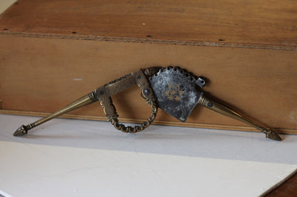 An Antique Brass Betel Nut Cutter 18cm