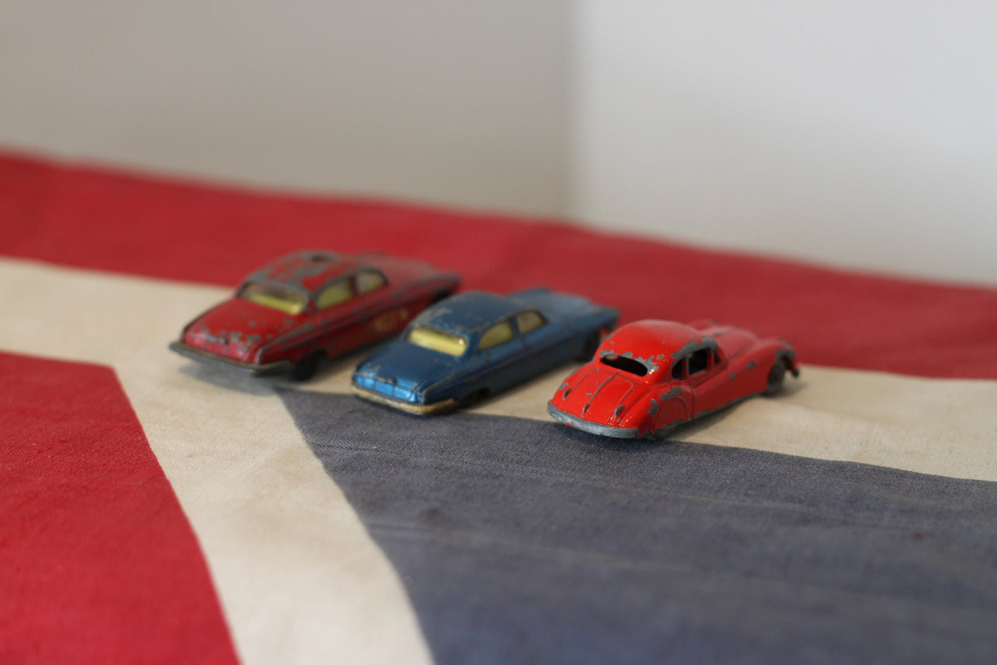 Three Diecast Metal Jaguar Toy Cars - by Husky and Lesney From The 1960's