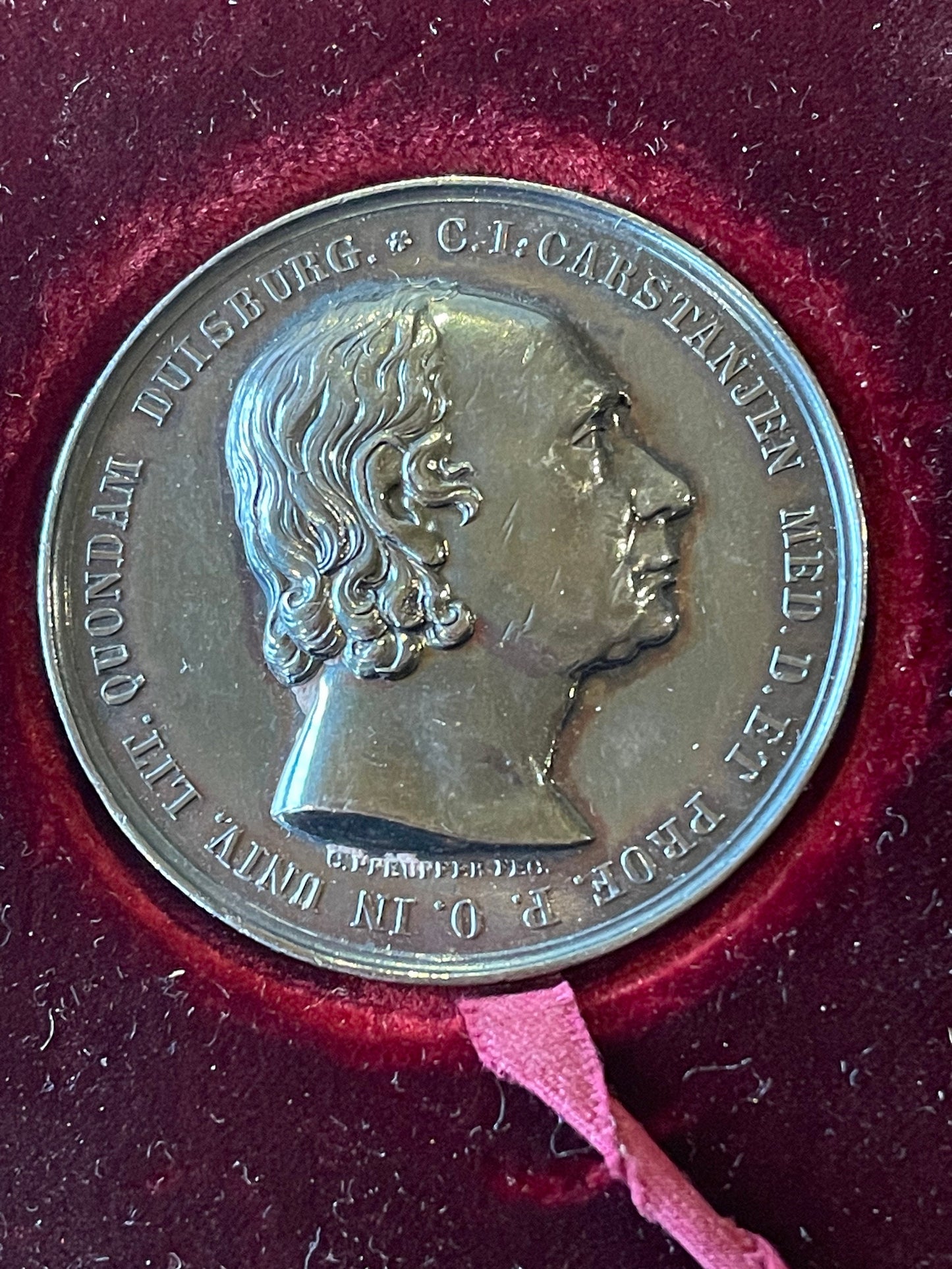 A Medallion Fob Designed by Dr C. Pfeuffer (1801 - 1861) Commemorating Dr C. I. Carstanjen 1835