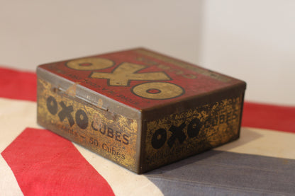 An Early 20th Century OXO Cubes Tin With Hinged Lid With Iconic Graphic 12cm Wide