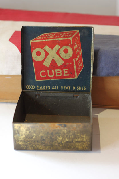 An Early 20th Century OXO Cubes Tin With Hinged Lid With Iconic Graphic 12cm Wide