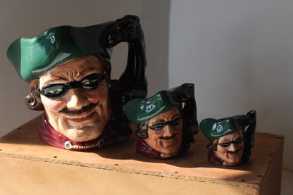 A  Graduated Set of Royal Doulton Dick Turpin Toby Jugs in Very Good Condition