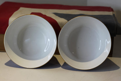 Two Royal Worcester Porcelain Bowls Decorated in The Chinoiserie Manner, 15cm in Diameter