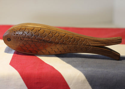 A Set of Vintage Folk Art Hand Carved Wooden Fish Nutcrackers With hand carved scales 21cm Long