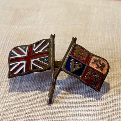 A Very Uncommon Royal Standard and Union Jack friendship  Enamel badge