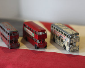 Three Lesney Double Decker Diecast 60's Toy Buses