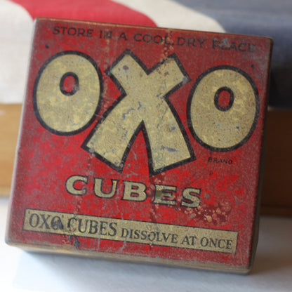 An Early 20th Century OXO Cubes Tin With Hinged Lid With Iconic Graphic 12cm Wide