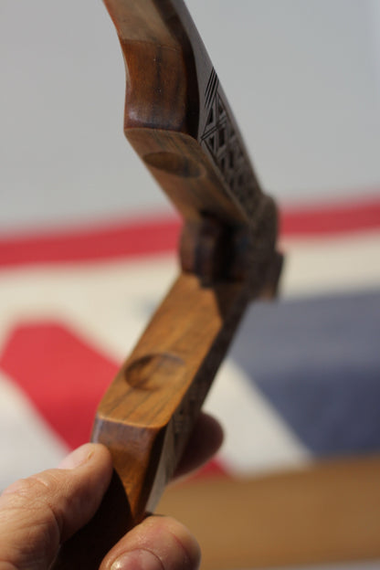 A Set of Vintage Folk Art Hand Carved Wooden Nutcrackers With Decorative Carvings 20cm Long