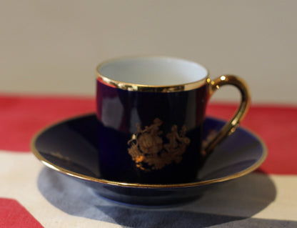 A Porcelain 'Florance Limoges' Coffee Cup and Saucer From France