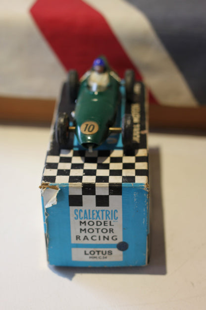 An Original Boxed Scalextric Tri-ang Model Motor Racing Lotus MM/C.54 Car From Early 60's