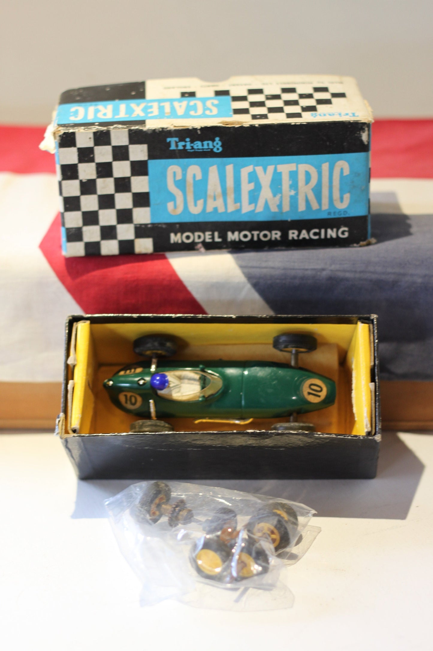 An Original Boxed Scalextric Tri-ang Model Motor Racing Lotus MM/C.54 Car From Early 60's