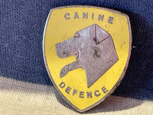 A Scarce Vintage Enamel Canine Defence Pin Badge by Fattorini and Sons 23mm Wide