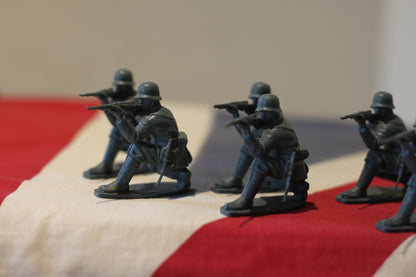 A Small Collection of German Infantry Airfix Plastic Toy Soldiers From 1970's Scale 1:3