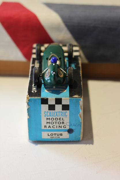 An Original Boxed Scalextric Tri-ang Model Motor Racing Lotus MM/C.54 Car From Early 60's