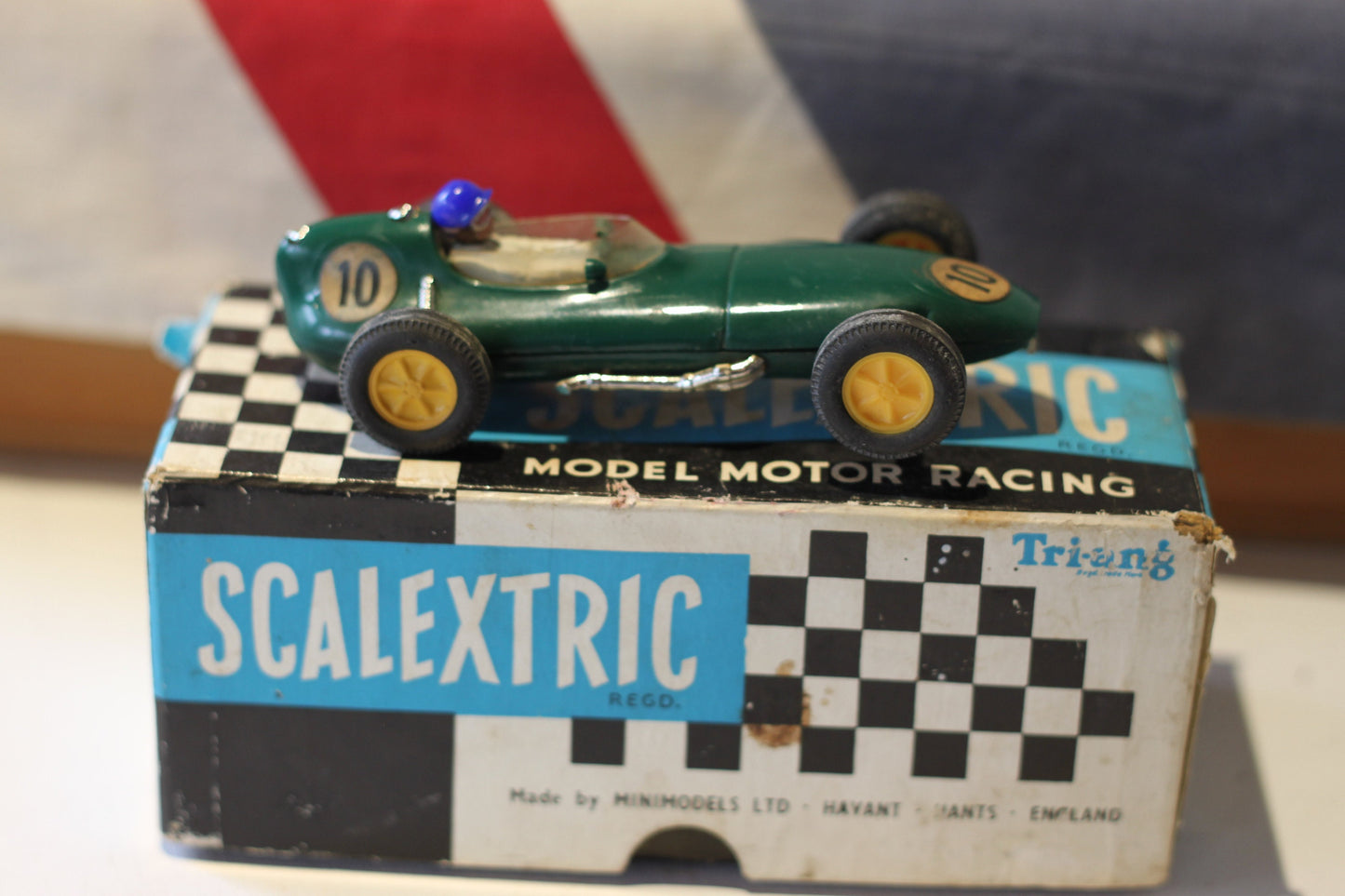 An Original Boxed Scalextric Tri-ang Model Motor Racing Lotus MM/C.54 Car From Early 60's