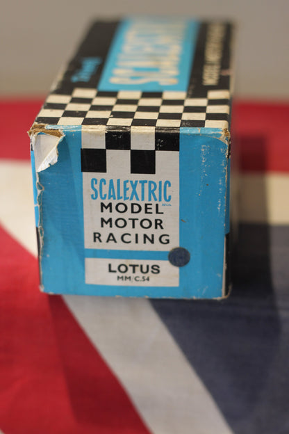 An Original Boxed Scalextric Tri-ang Model Motor Racing Lotus MM/C.54 Car From Early 60's