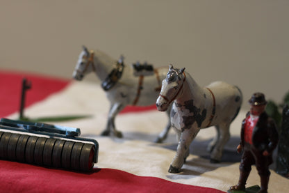 A Collection of Antique Hand Painted Diecast Metal/Lead Farmyard Animals, Figures and Accessories Mainly by Britains