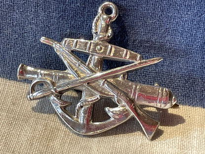 A Solid Silver (10g) World War 1 Navy Sweetheart Brooch Cannon by S&W ltd Birmingham 1917/18