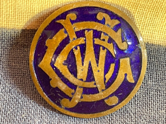 A Rare Vintage Enamel Concave Women's Co-Operative Guild (WCG) Badge 25mm Diameter 1930's