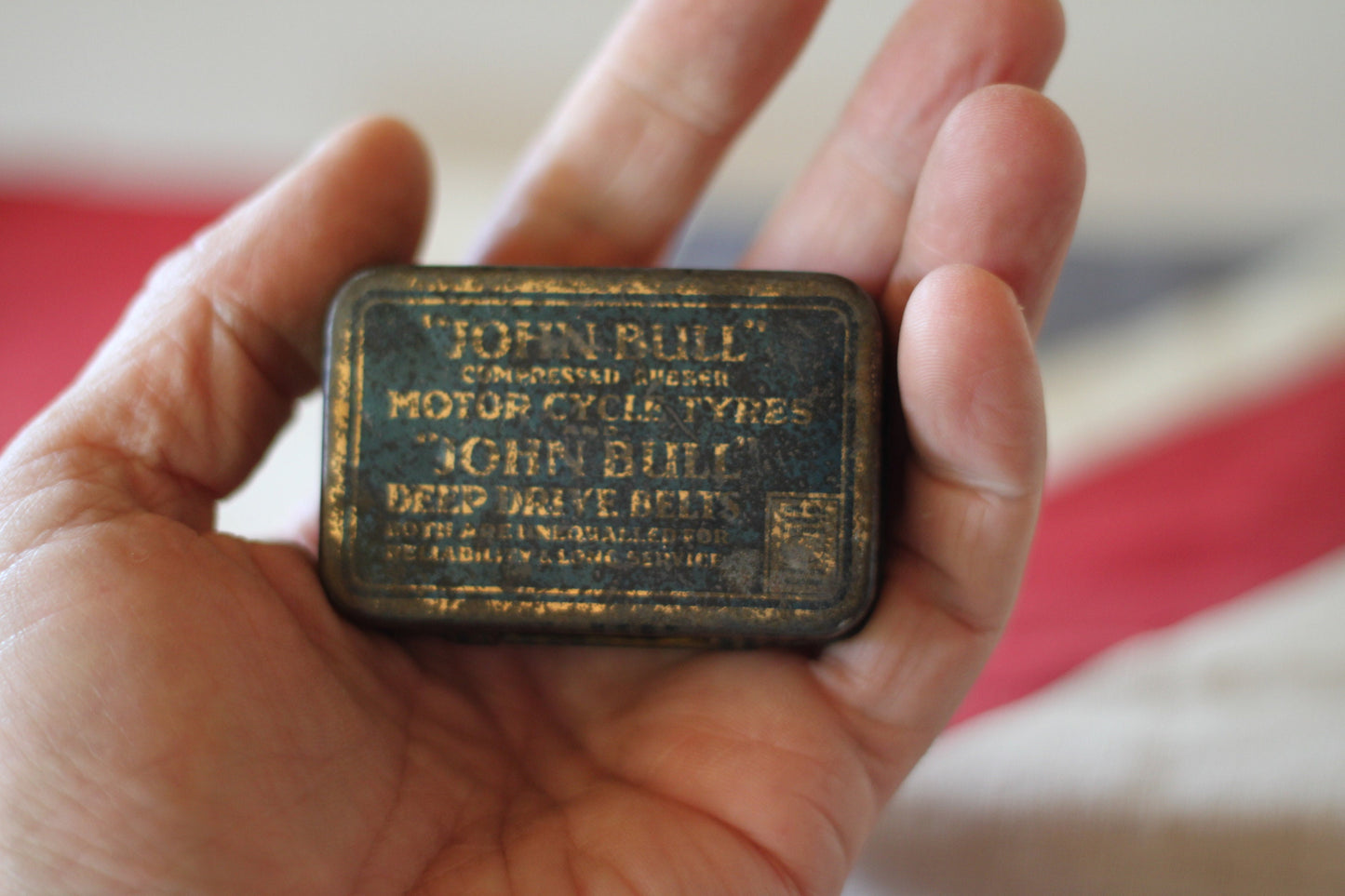 A Vintage John Bull Compound Self-Vulcanizing Patches For Motor Tube Repairs 6.5x4x1.5cm