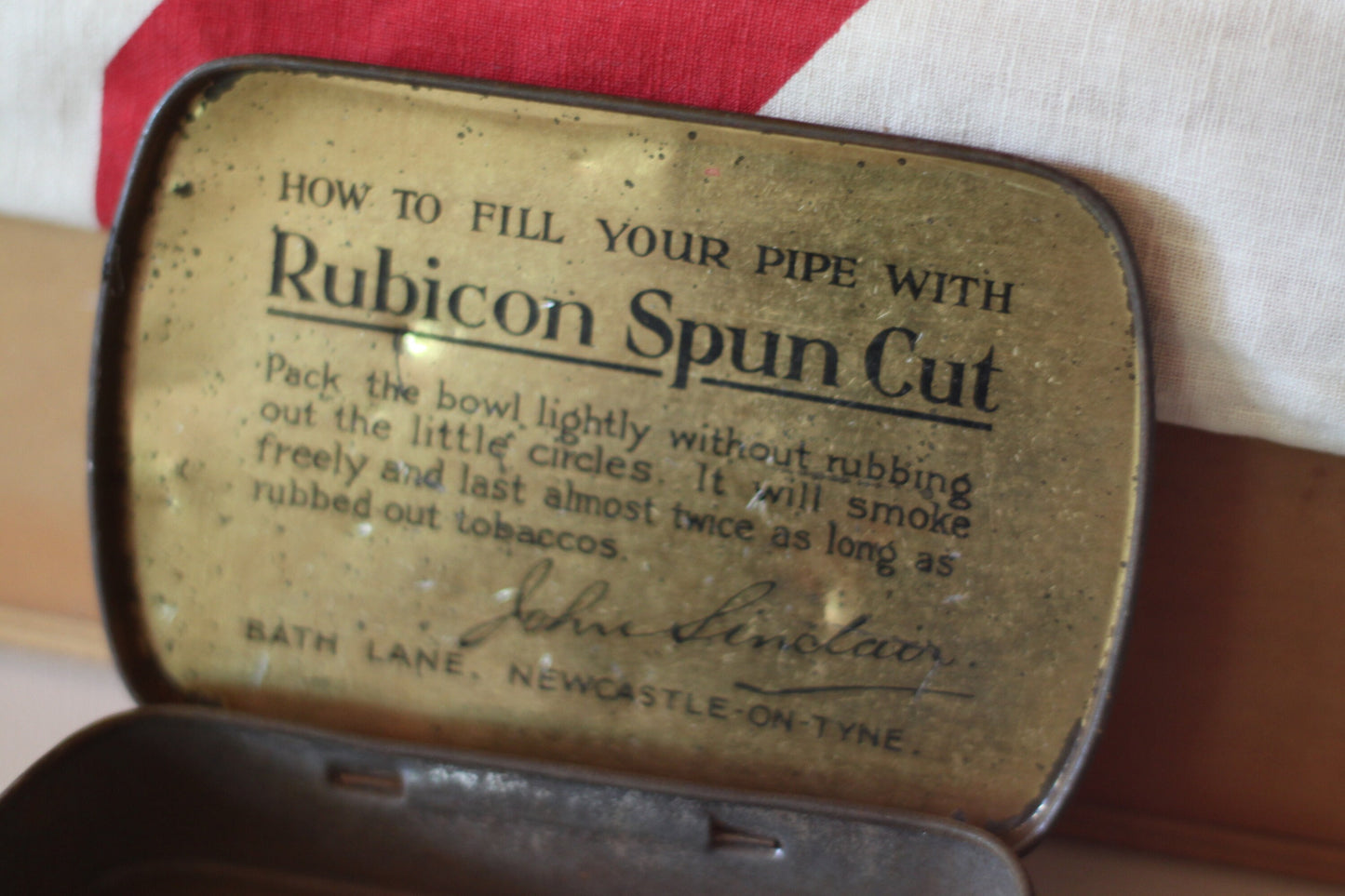 A Vintage Rubicon Spun Cut John Sinclair Ltd Pipe Tobacco Tin 10.5x8x2cm