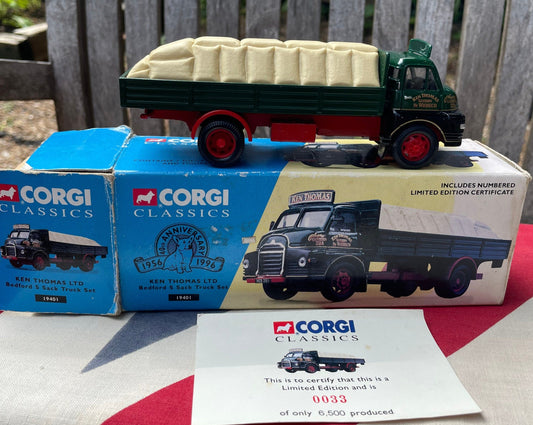 A Corgi Classics 19401 Bedford S Sack Truck Set Ken Thomas Ltd Edition no. 33 of 6500