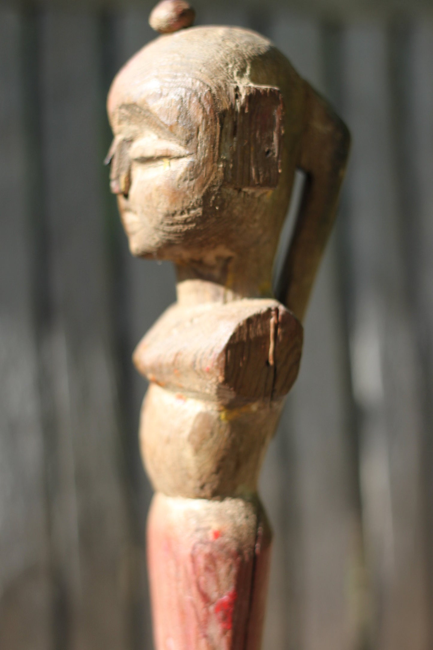 An old Mounted Wooden Folk Art Toy in Kathakali Style