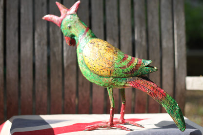 A Colourful Hand Made Metal Happy Parrot 26cm Tall