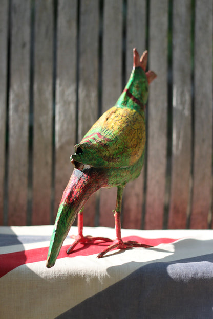 A Colourful Hand Made Metal Happy Parrot 26cm Tall