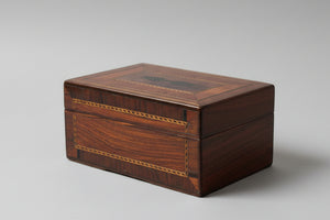 A 19th Century Tulipwood and Satinwood Inlaid Box From Armoury Contents Sale at Winchelsea England 2023- 9cm x 6cm x 4cm