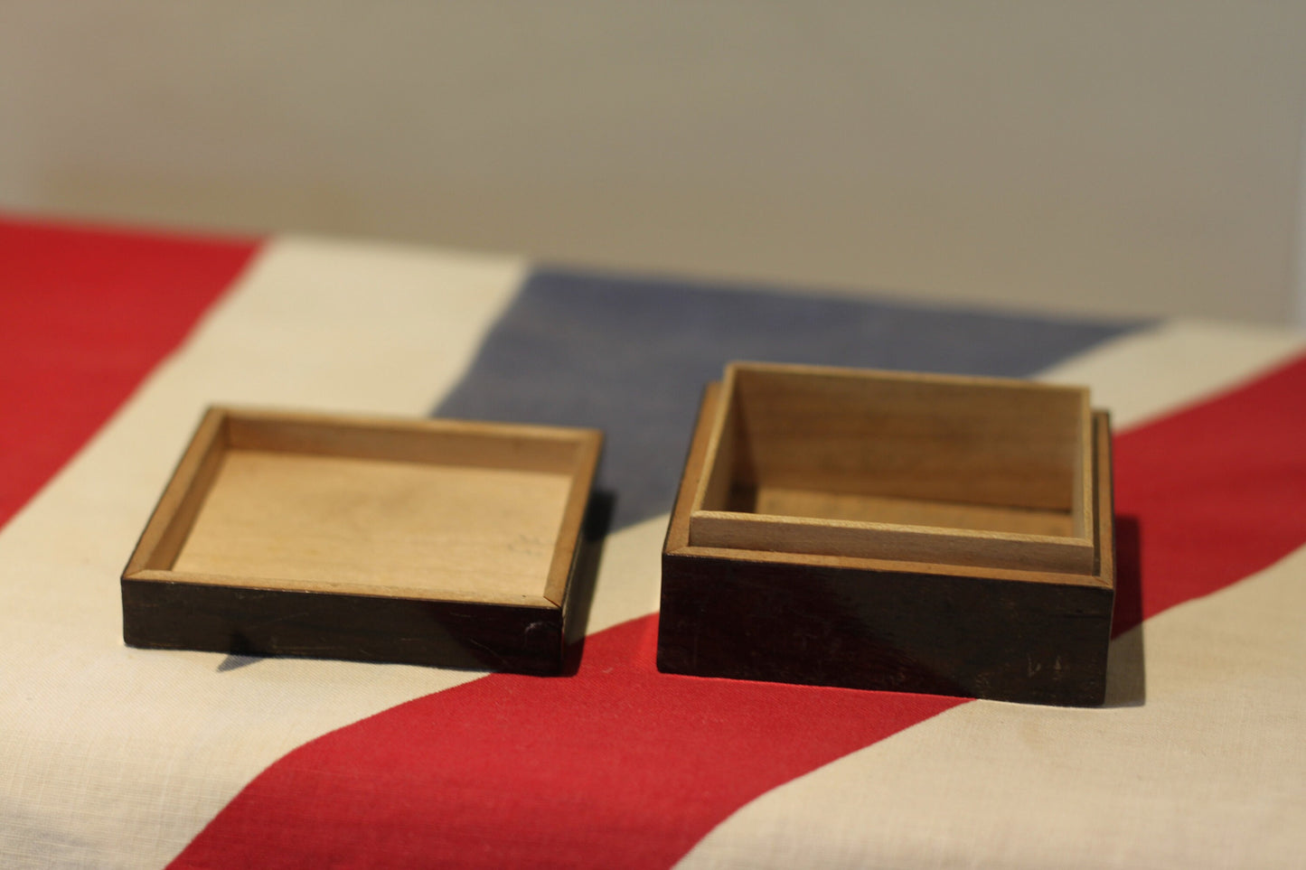 A Small 19th Century Square Tunbridge Ware Box, With Cube Parquetry Decorated Lid, 7cm x 7cm x 3.5cm