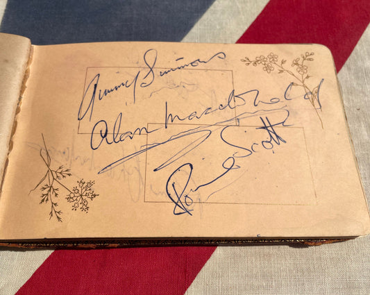 Very rare Autograph Book collection From 1899 to 1960's -Anecdotes of Musicians and Actors, Ronnie Scott, Tommy Steele, Sir Thomas Hicks