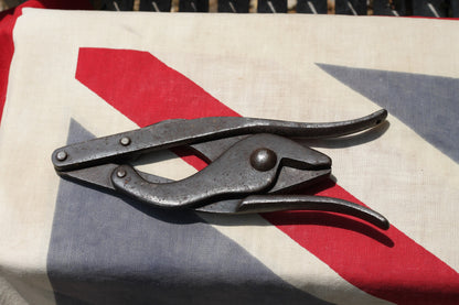 A Pair of Military Folding Antique Iron Barbed Wire Pliers/Cutters by Carr Wild and Co Ltd dated 1917