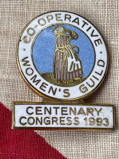 A Co-Operative Women's Guild Centenary Congress 1993 Enamel Badge 3cm Tall