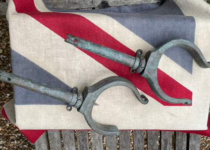 A Pair of Vintage Rowing Crossbar Bronze Rowlocks