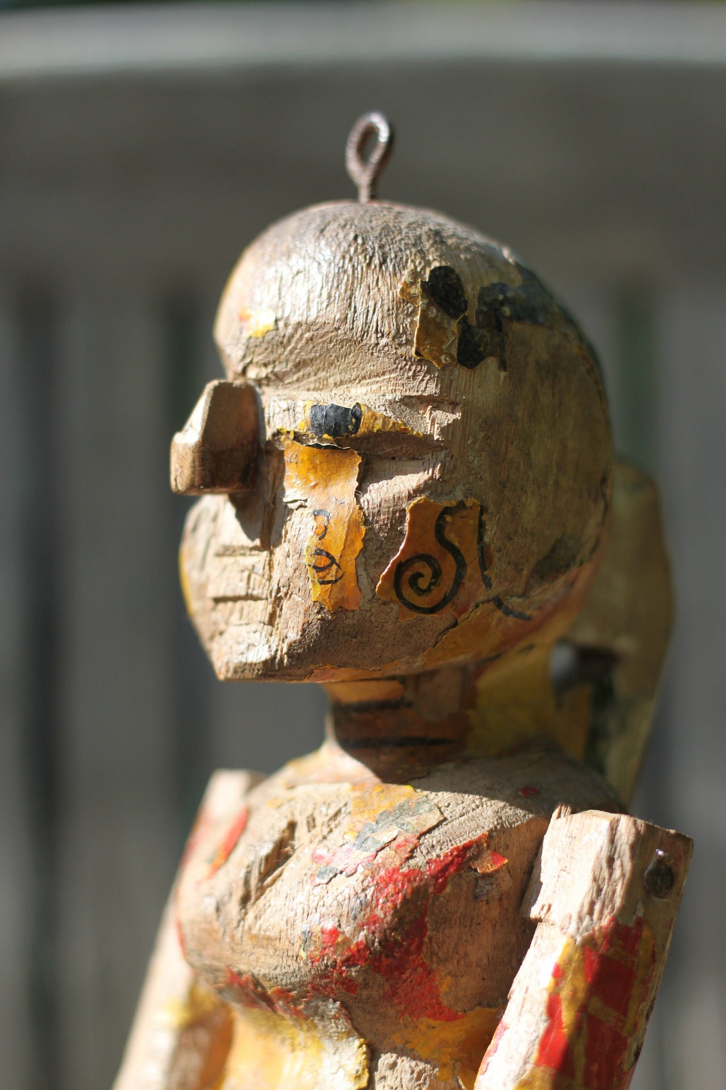 An old Mounted Wooden Folk Art Toy in Kathakali Style