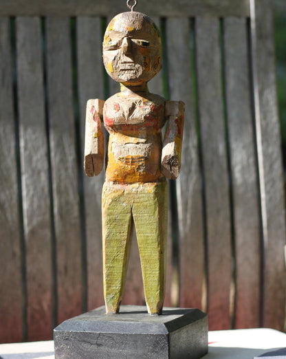 An old Mounted Wooden Folk Art Toy in Kathakali Style