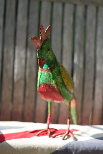 A Colourful Hand Made Metal Happy Parrot 26cm Tall