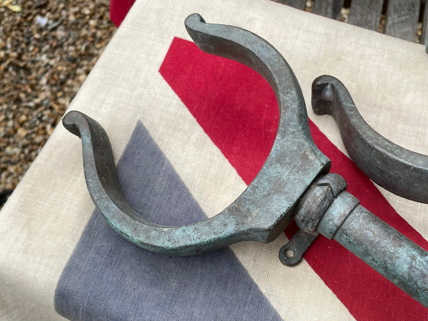 A Pair of Vintage Rowing Crossbar Bronze Rowlocks