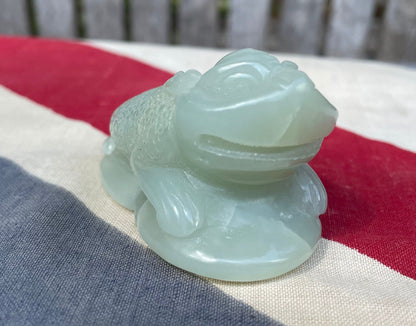 A  Chinese  Feng Shui  Green Jade Money Figure of a Three Legged Toad  6.5cm Long