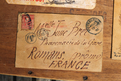 Three Early 20th Century American Postal Covers, Two Leather and One Bark 14cm Wide With Stamps