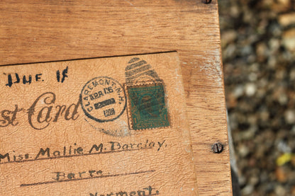 Three Early 20th Century American Postal Covers, Two Leather and One Bark 14cm Wide With Stamps